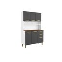 Ver imagem 1 de Kit de Cozinha Compacta Bella C/ 6 Portas e 2 Gavetas 120cm Grafite - Bertolini