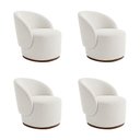 Ver imagem 1 de Kit 4 Poltronas Decorativa Premium Orgânica para Recepção e Clinicas em Bouclê Italiano Off White