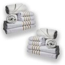 Ver imagem 1 de Jogo de Toalhas 12pcs - 4 Banhos 4 Rosto 4 Tapetes Branco