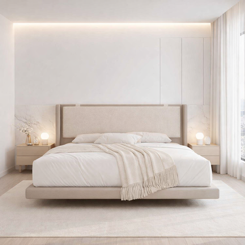 Cama Casal Viena Design Contemporâneo, Cabeceira Confortável e Estrutura Robusta