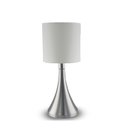 Ver imagem 1 de Luminária De Mesa 358 Escovada Cup. Branca 1 Lâmp. Bivolt