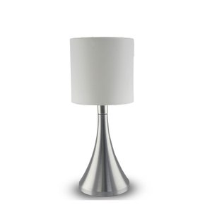 Luminária De Mesa 358 Escovada Cup. Branca 1 Lâmp. Bivolt