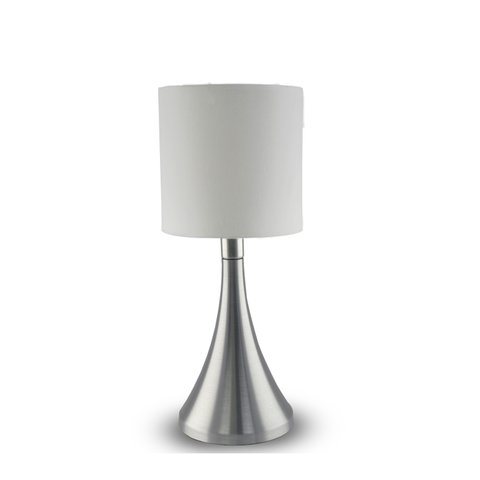 Luminária De Mesa 358 Escovada Cup. Branca 1 Lâmp. Bivolt