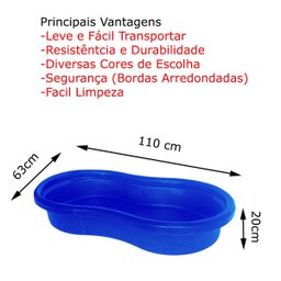 Piscina Infantil Formato Feijão Terrario Banho Pet Laguinho 100 Litros - 3