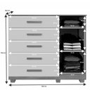 Ver imagem 4 de Cômoda França 5 Gavetas 1 Porta Ripada 2 Prateleiras com Sapateira - Benetil