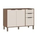 Ver imagem 1 de Balcão de Cozinha para Pia 120cm 2 Portas e 3 Gavetas sem Tampo Aspen Luciane Móveis Vanilla/beige