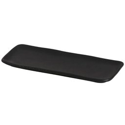 Jogo 6 Travessas Sushi 22x9cm Orgânico Preto Matte Cerâmica Porto Brasil - 3