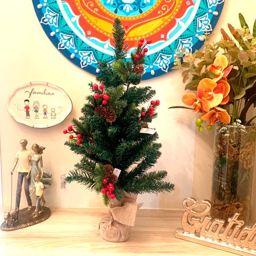 Árvore de Natal 60CM Pequena Pinheirinho Mesa Simples Decoração Envio  Imediato