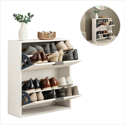 Porta Sapatos Decorativo Organizador 2 Portas Basculantes Mdf Quarto Sala Banheiro Suporte Versatil - 4