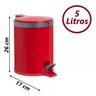 Lixeira Viel Pp C/pedal 05l. Vermelha - 3486 - 2