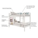 Ver imagem 3 de Beliche Infantil com Janela Madeira Maciça Branco/ Rosa Housin