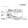 Beliche Infantil com Janela Madeira Maciça Branco/ Rosa Housin - 3