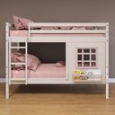 Ver imagem 1 de Beliche Infantil com Janela Madeira Maciça Branco/ Rosa Housin