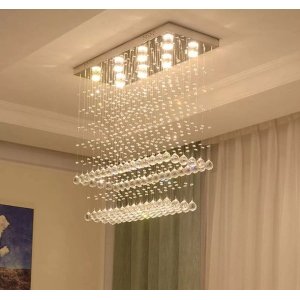 Luminária em Cristais Torre para Sala de Jantar/Estar, Quarto com 60cm de Altura , Base 70x20cm