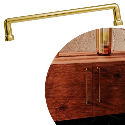 Puxador Norbello Il 1740 - Ouro Real - 96mm