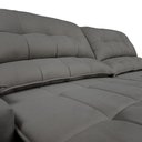 Ver mais imagens de Sofá com Porta Copos Carregador USB Ret Rec Arizona 2,30m Velosuede - Netsofas - Cinza