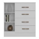 Ver imagem 2 de Cômoda Sapateira para Quarto 1 Porta 4 Gavetas Lisa Branco