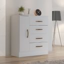Ver imagem 6 de Cômoda Sapateira para Quarto 1 Porta 4 Gavetas Lisa Branco