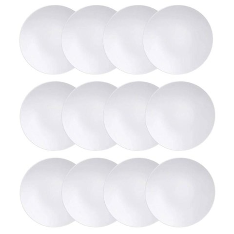 12 Pratos Sobremesa Porcelana Pequeno Branco 21cm Tortas Doc