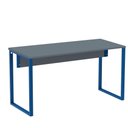 Ver imagem 1 de Mesa Escritório P25 Tub Pandin 170 Cm (larg) X 70 Cm (prof) Tampo Mdp Grafito Pé Aço Tubular Azul