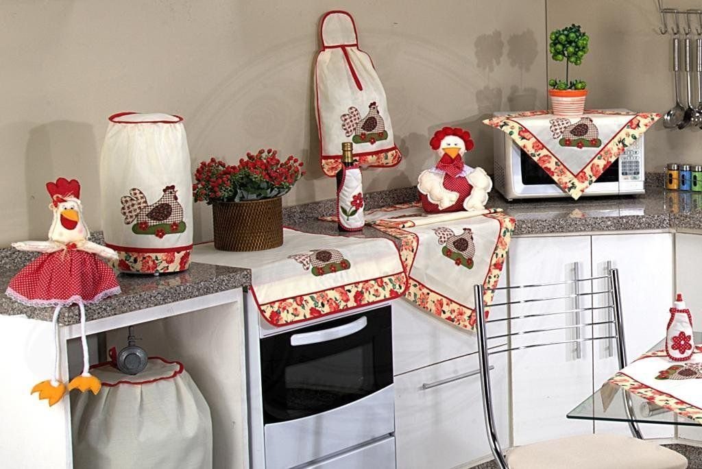 Itens para Cozinha em Patchwork - Galinha Florida Arte & Tear Capa de Galão - 20 Litros - 3