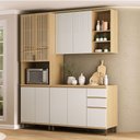 Ver imagem 1 de Cozinha Compacta 100 MDF 3 Peças com Espaço para Micro-Ondas e Tampo 190cm Aura Luciane Móveis