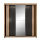 Ver imagem 2 de Guarda-roupa Casal Moema 3 Portas Deslizantes com Espelho Amêndola Touch/preto | Mdp