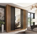 Ver imagem 1 de Guarda-roupa Casal Moema 3 Portas Deslizantes com Espelho Amêndola Touch/preto | Mdp