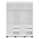 Ver imagem 4 de Guarda Roupa 4 Portas 4 Gavetas Móveis Valência Bege/Branco/Creme