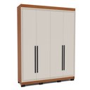 Ver imagem 2 de Guarda Roupa 4 Portas 4 Gavetas Móveis Valência Bege/Freijo/Creme