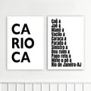 Ver imagem 2 de Kit 2 Quadros Rio de Janeiro - Gírias 24x18cm - com Vidro:moldura Branca