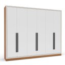 Ver imagem 2 de Guarda-Roupa 6 Portas 4 Gavetas Móveis Valência Branco/Freijó