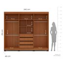 Ver imagem 3 de Guarda-Roupa 6 Portas 4 Gavetas Móveis Valência