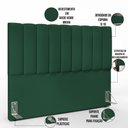 Ver imagem 5 de Kit Cabeceira Cama Box Casal King 195cm com Calçadeira Baú Dália W01 Suede Verde Musgo - Lyam