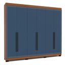Ver imagem 2 de Guarda-Roupa 6 Portas 4 Gavetas Móveis Valência Azul/Freijó