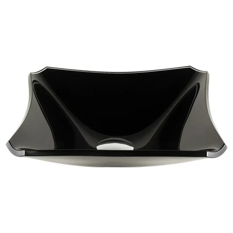 CUBA DE VIDRO QUADRADA CHANFRADA 30CM PRETA