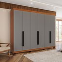 Ver imagem 1 de Guarda-Roupa 6 Portas 4 Gavetas Móveis Valência Cinza/Freijó