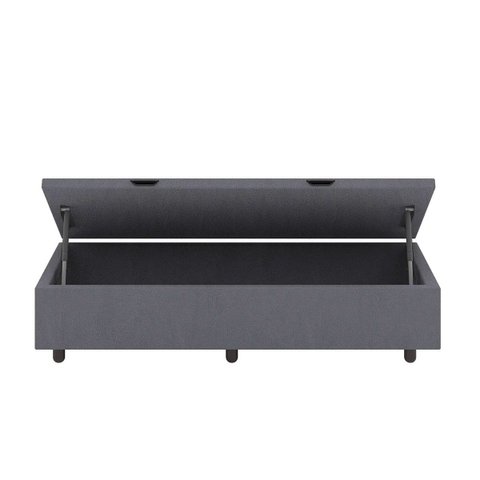 Box Baú Blindado Corino - Solteirão 98x198x38- Novo:cinza