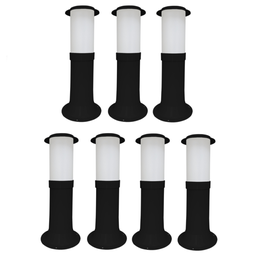 Poste Balizador Luminária Sítio Jardim 35cm Preto Kit 7 - 1