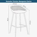 Ver imagem 3 de Kit 4 Banquetas Altas Clarice Sidera Rivatti Polipropileno Camurça Base Metal Aço