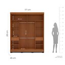 Ver imagem 3 de Guarda Roupa 2 Portas de Correr 2 Gavetas Móveis Valência Branco/Freijó