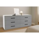 Ver imagem 1 de Cômoda de Quarto Valência C- 6 Gavetas Branco-cinza - Politorno