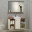 Ver imagem 1 de Gabinete e Armário 100cm Inspira Design Branco/Bronze