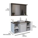 Ver imagem 3 de Gabinete e Armário 100cm Inspira Design Branco/Bronze