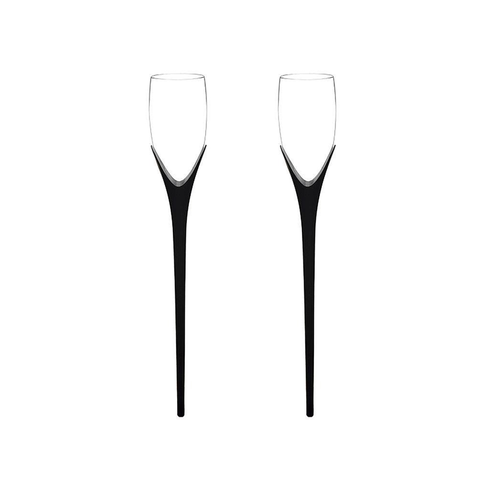 Kit 2 Taças para Espumante Enterra na Areia Praia 210ml Cor:preto