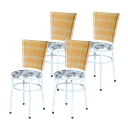 Ver imagem 1 de 4 Cadeiras para Mesa Branca Hawai Palha com Assento Floral:floral Branco