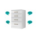 Ver mais imagens de Kit Guarda Roupa Casal Panamá e Cômoda MS - Branco