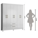 Ver imagem 6 de Kit Guarda Roupa Casal Panamá e Cômoda MS - Branco