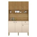 Ver imagem 2 de Kit Cozinha Ambiente Style 6 Portas Freijó Vanilla Ripado - Kits Paraná
