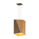 Ver imagem 1 de Lustre Pendente Facetado 35x21cm 1xE27 Em Madeira - Freijó